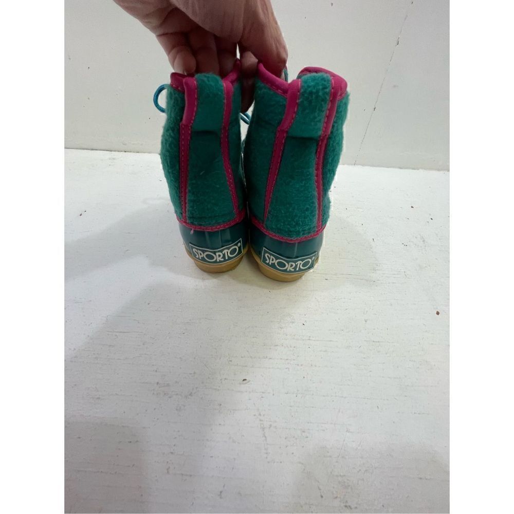 Sporto Green Pink Duck Booties Size 7 - Picture 3 of 6